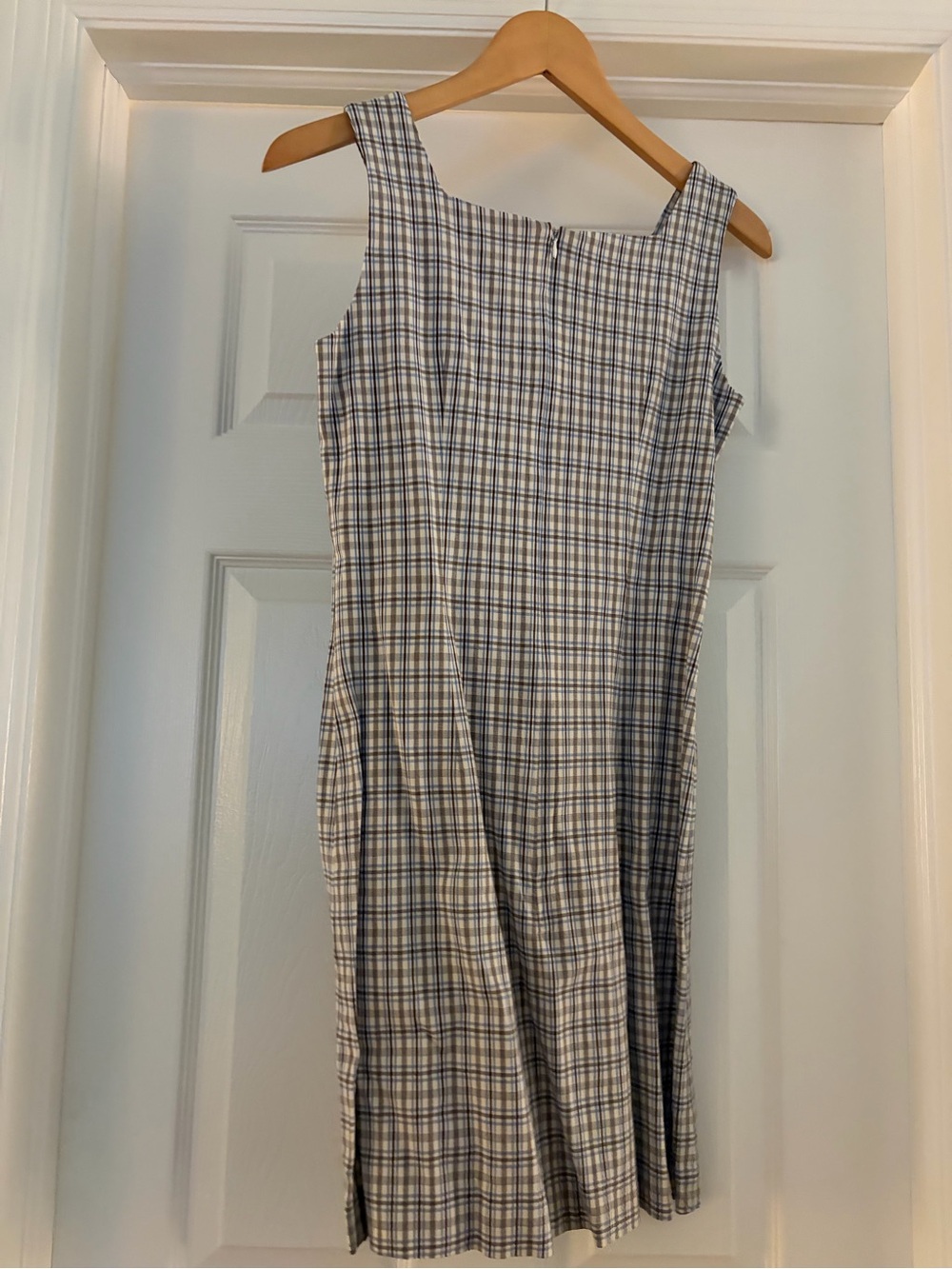 Isabel Marant Blue and White Plaid Square-Neck Midi Dress